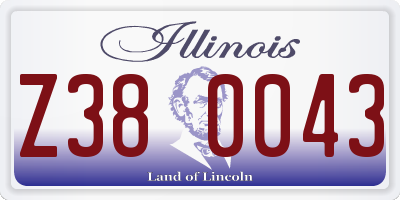 IL license plate Z380043
