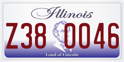 IL license plate Z380046