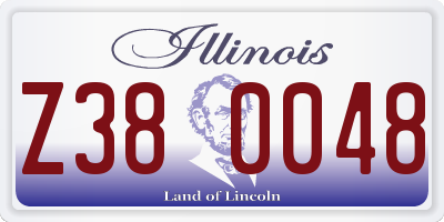 IL license plate Z380048