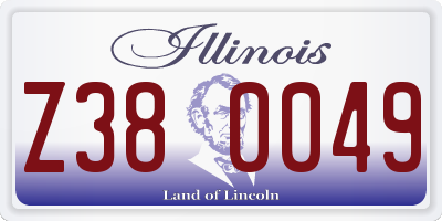 IL license plate Z380049
