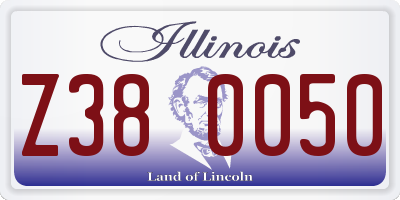IL license plate Z380050