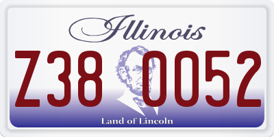 IL license plate Z380052