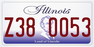 IL license plate Z380053