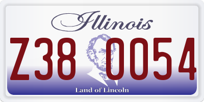 IL license plate Z380054