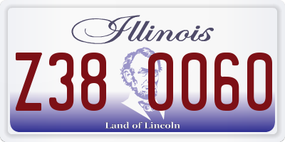 IL license plate Z380060