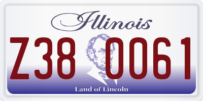 IL license plate Z380061