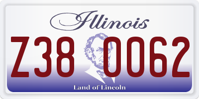 IL license plate Z380062
