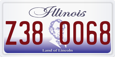 IL license plate Z380068