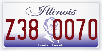 IL license plate Z380070