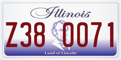 IL license plate Z380071