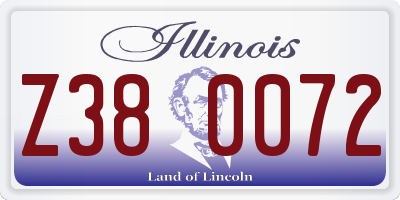 IL license plate Z380072