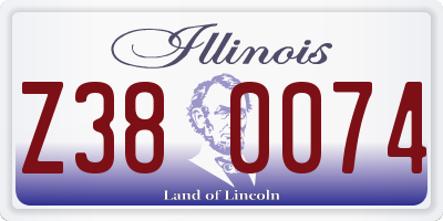 IL license plate Z380074
