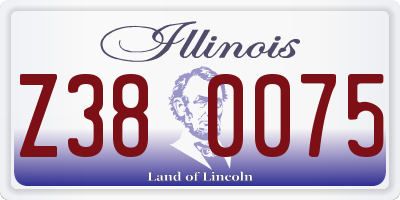 IL license plate Z380075