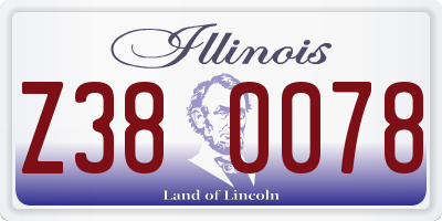 IL license plate Z380078