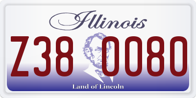 IL license plate Z380080