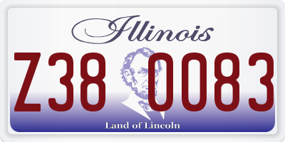 IL license plate Z380083