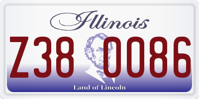 IL license plate Z380086