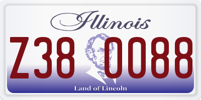 IL license plate Z380088