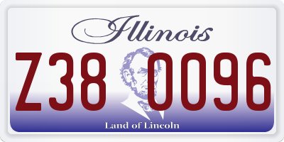 IL license plate Z380096