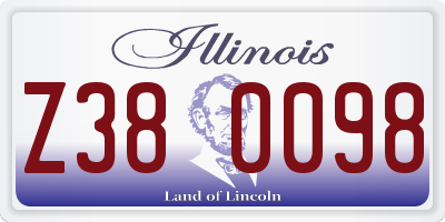IL license plate Z380098