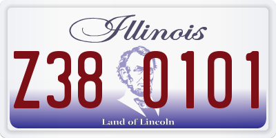 IL license plate Z380101