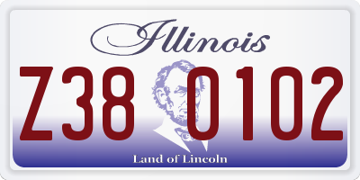 IL license plate Z380102