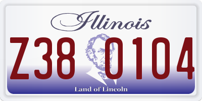 IL license plate Z380104