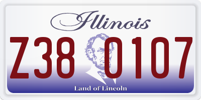 IL license plate Z380107