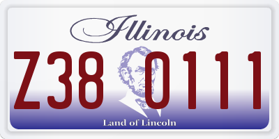 IL license plate Z380111
