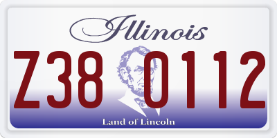 IL license plate Z380112