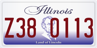 IL license plate Z380113