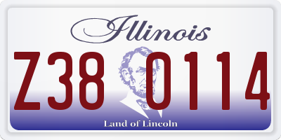 IL license plate Z380114