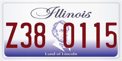 IL license plate Z380115