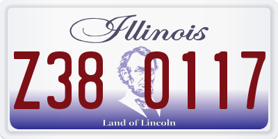 IL license plate Z380117