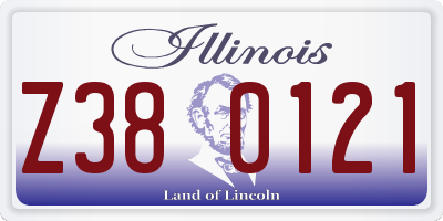 IL license plate Z380121