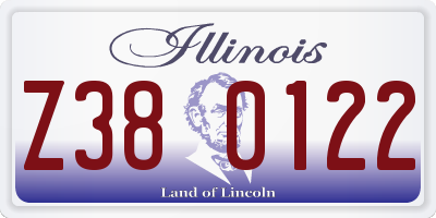 IL license plate Z380122