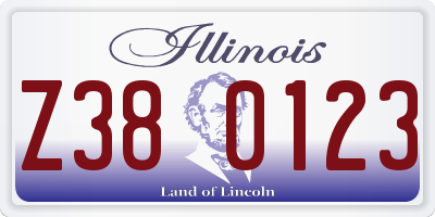 IL license plate Z380123