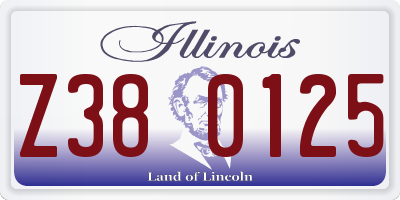 IL license plate Z380125