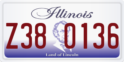 IL license plate Z380136
