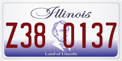 IL license plate Z380137