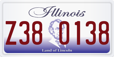 IL license plate Z380138