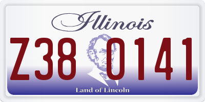 IL license plate Z380141