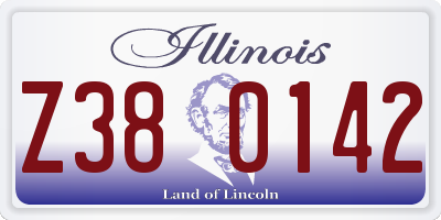 IL license plate Z380142