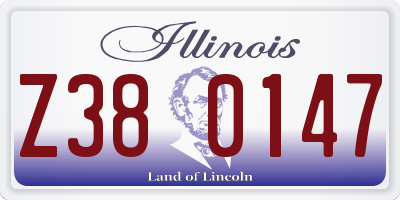 IL license plate Z380147