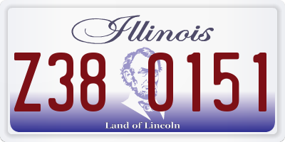 IL license plate Z380151