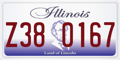 IL license plate Z380167