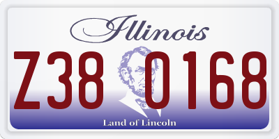 IL license plate Z380168