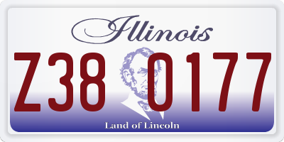 IL license plate Z380177