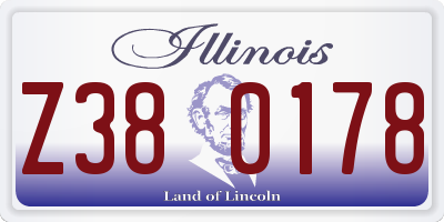 IL license plate Z380178