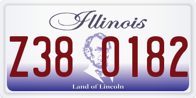 IL license plate Z380182
